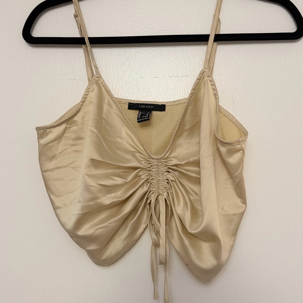 Forever 21 Beige Ruched Camisole Top